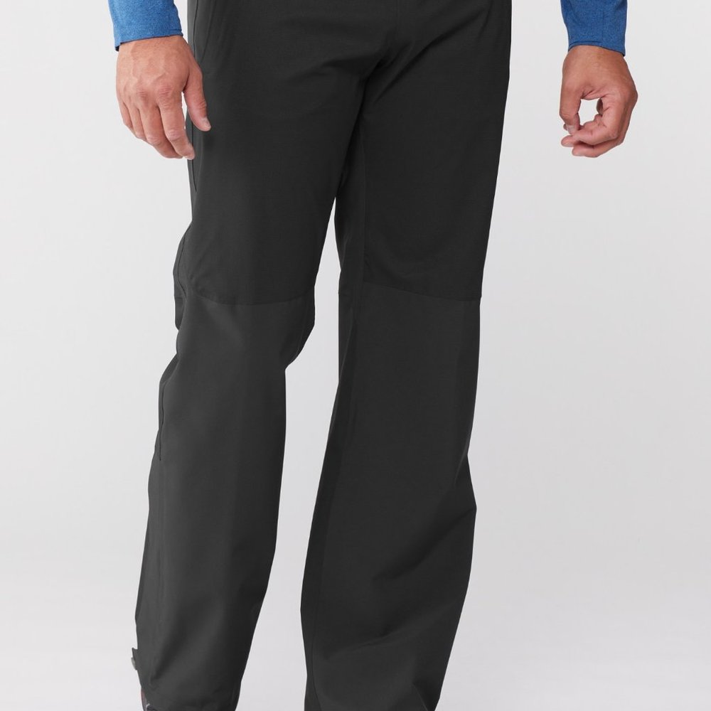 Mens REI Waterproof Rain Pants 40x30 Black XL Hiking Backpacking Shell Ankle Zip